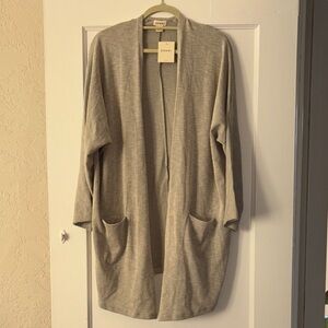 DONNI / Anthropologie Knit Open Front Sandwash Cardigan.